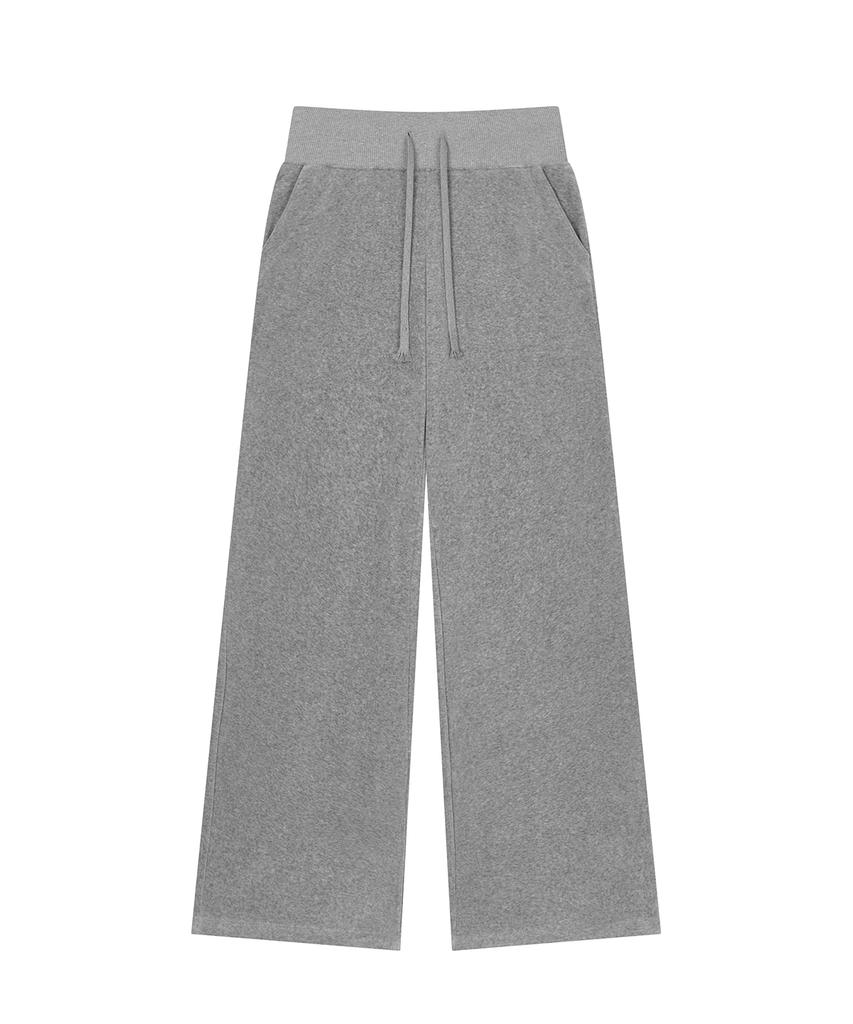 SANDRIC Velvet Track Pants_Melange Gray