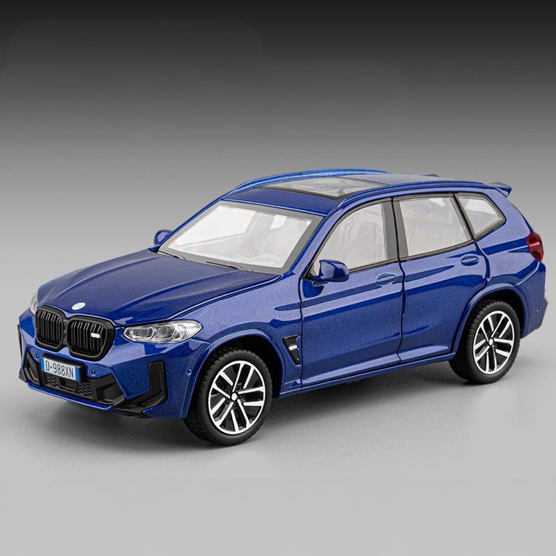 

1:32 BMW X3M SUV Alloy Metal Diecast Model Car Sound & Light Children Toy Vehicle Birthday Gift Home Decor Collection Miniature синий