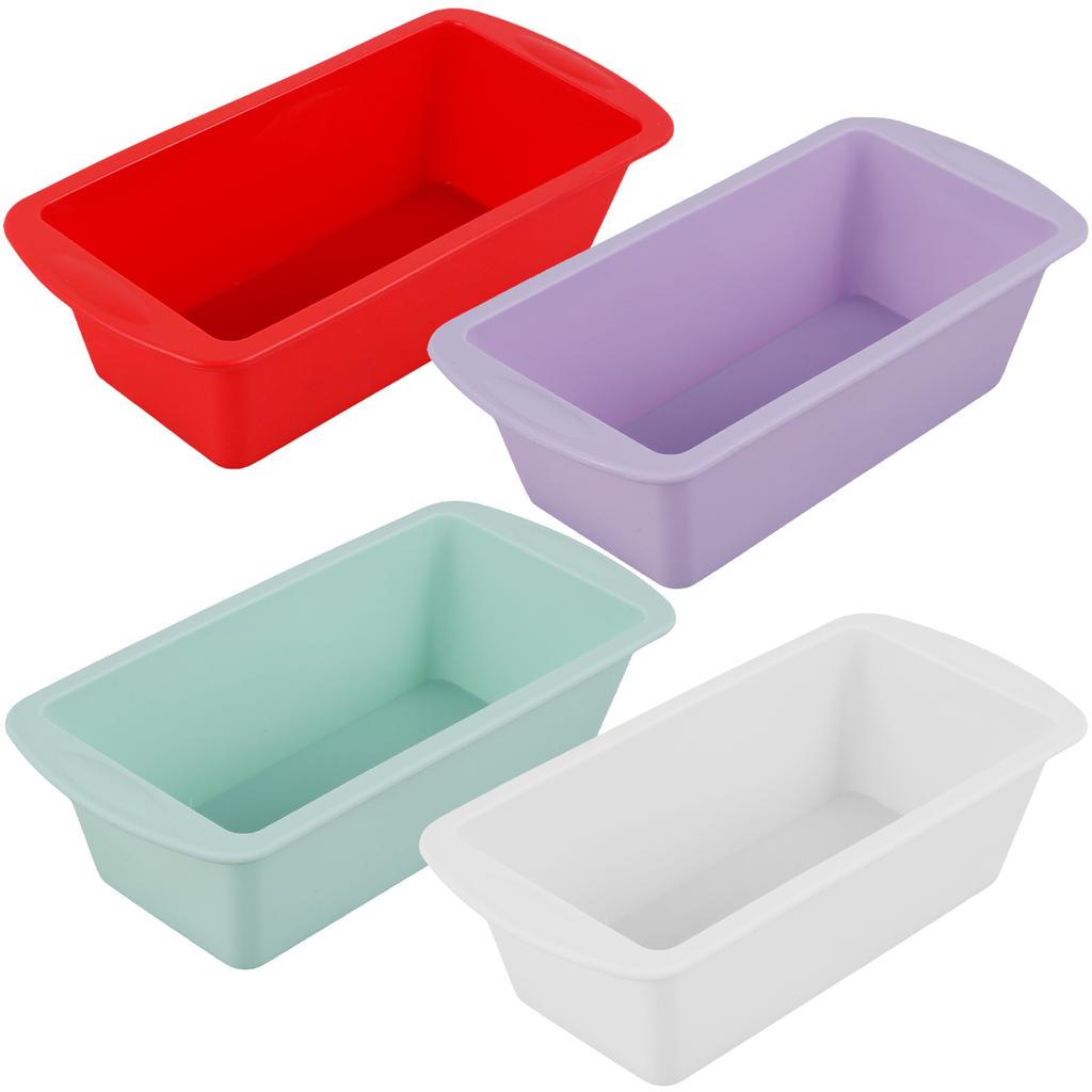 4Pcs Rectangular Silicone Bread Pan Mold Loaf Toast Bread Pans Baking Mold Heat Resistant Cake Tray Bakeware Kitchen Accessories