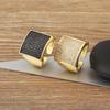 Nidin Hot Sale Punk Style Rectangle Shape 5 Colors Choice Open Rings Adjustable For Women Men Wedding Party Jewelry Accessories