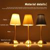 Rechargeable Small Pleated Table Lamp USB Nightstand Lamp Cordless Desk Lamp for Bedroom Living Room Home Bar Office Decor Lamp
