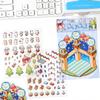 Kawaii Mini Cartoon Rainbow Castle Cabin Landscape Stickers Visual 3D Stacking Miniature Scene Pocket Cabin Children Stickers