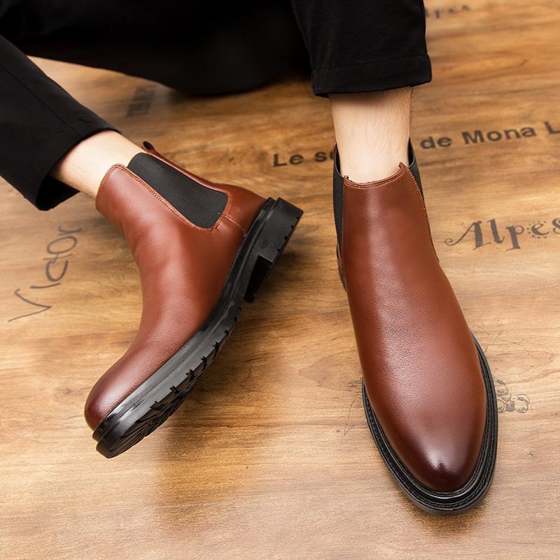 Men's Retro Slip-On Chelsea Boots - Autumn/Winter High-Top Business Casual British Fashion