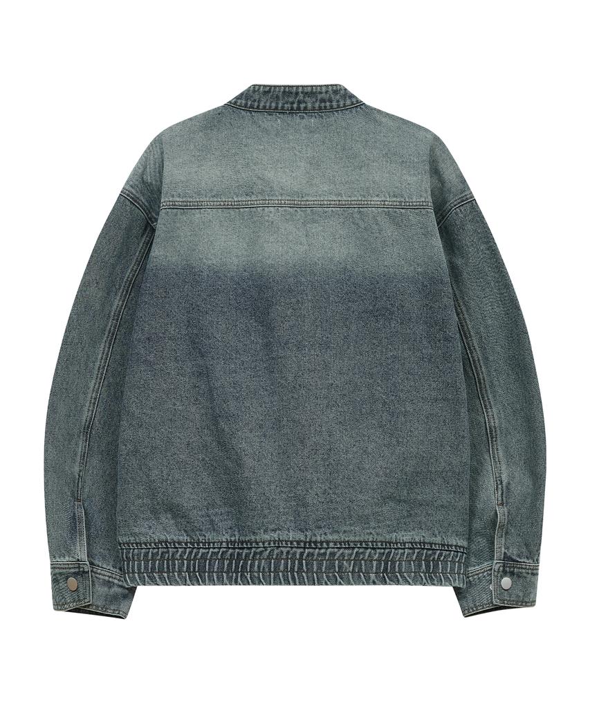 Standarderror 87-Stan116 [Newtro] Vintage Washed Double Line Denim Jacket Vintage Blue