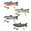 Isca Robótica Articulada de 4 Segmentos para Pesca nadadora, Recarregável por USB, com Luz LED, Wobbler, Acessório de Pesca