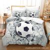 3D Football Series Bedding Set Sports Quilt Cover and Pillow Case 2/3 Pieces Suitable for Home Decoration of Boys' Football Fans' Rooms