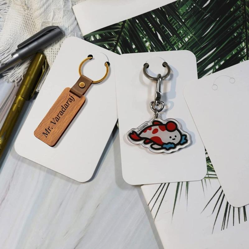100Pcs Keychain Jewelry Cardboard with Self-sealing Bag Paper Keychain Display Cards Blank Necklace Packaging Supplies
