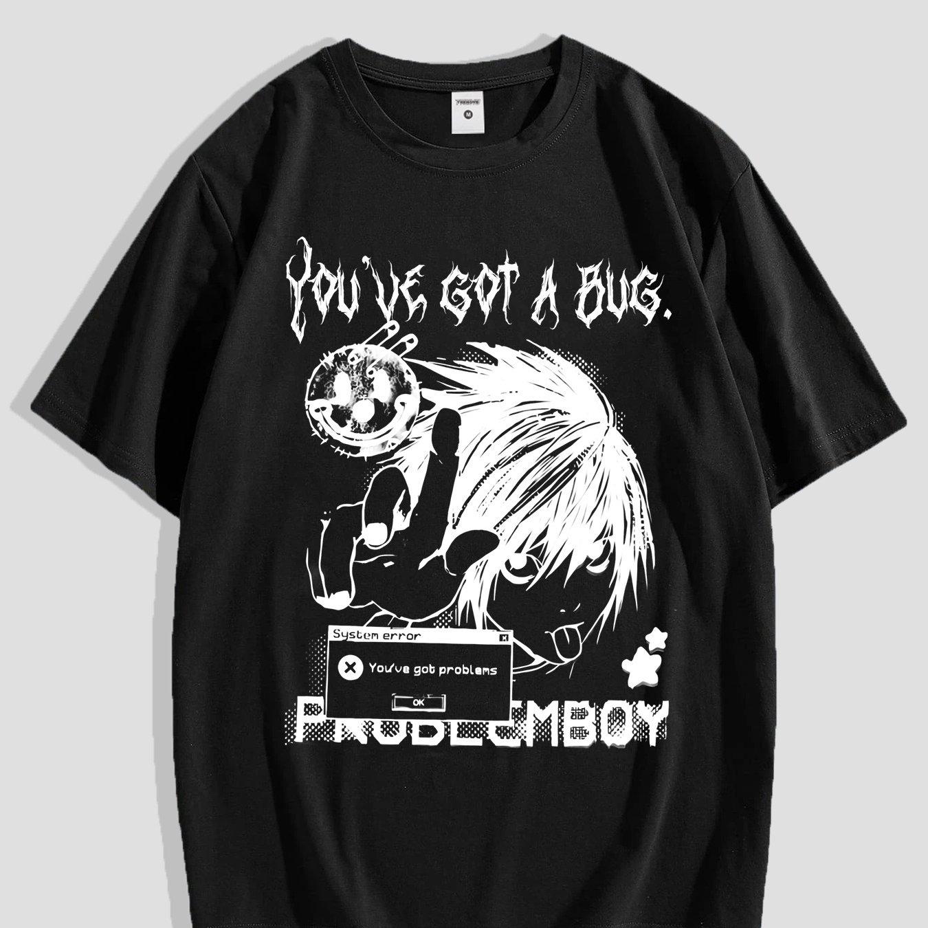Men s Y2K Anime Pattern T-shirt, Four Seasons New Edition, Suitable for Both Men and Women, Casual T-shirt XXXL