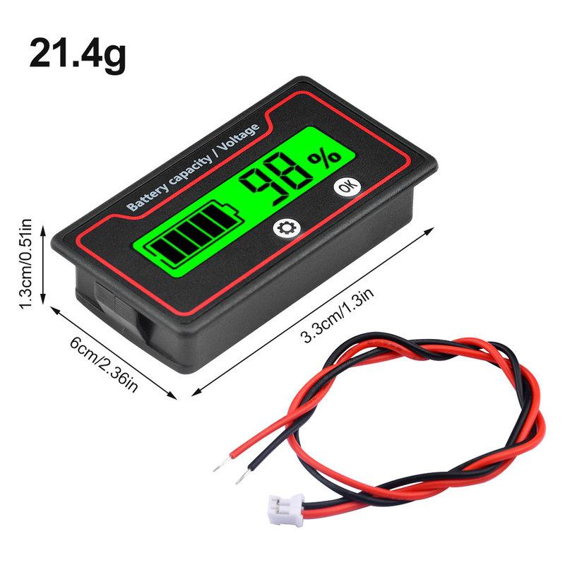 Autobatterie Ladezustandsanzeige 12V 24V 36V 48V 60V 72V Lithiumbatterie Kapazitätsmesser Tester Anzeige LED Tester Voltmeter