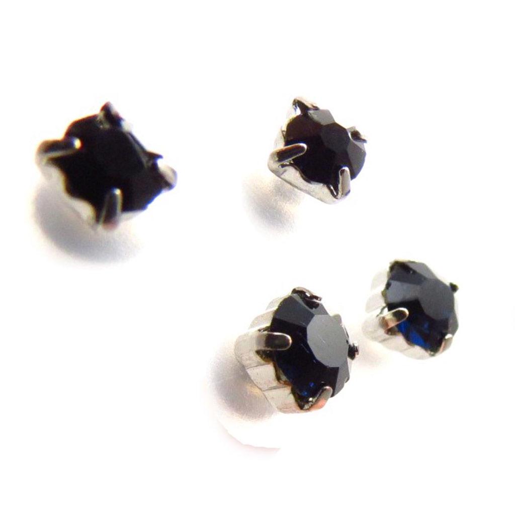 Les Trésors De Lily [J6223] - 3 Pairs of Blue 'Cristal' Earrings