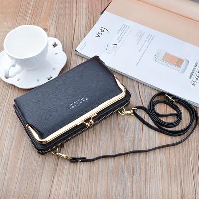 Pu Leather Women Casual Phone Clutch Bags Multifunction Long Wallets Small Crossbody Bags KTY