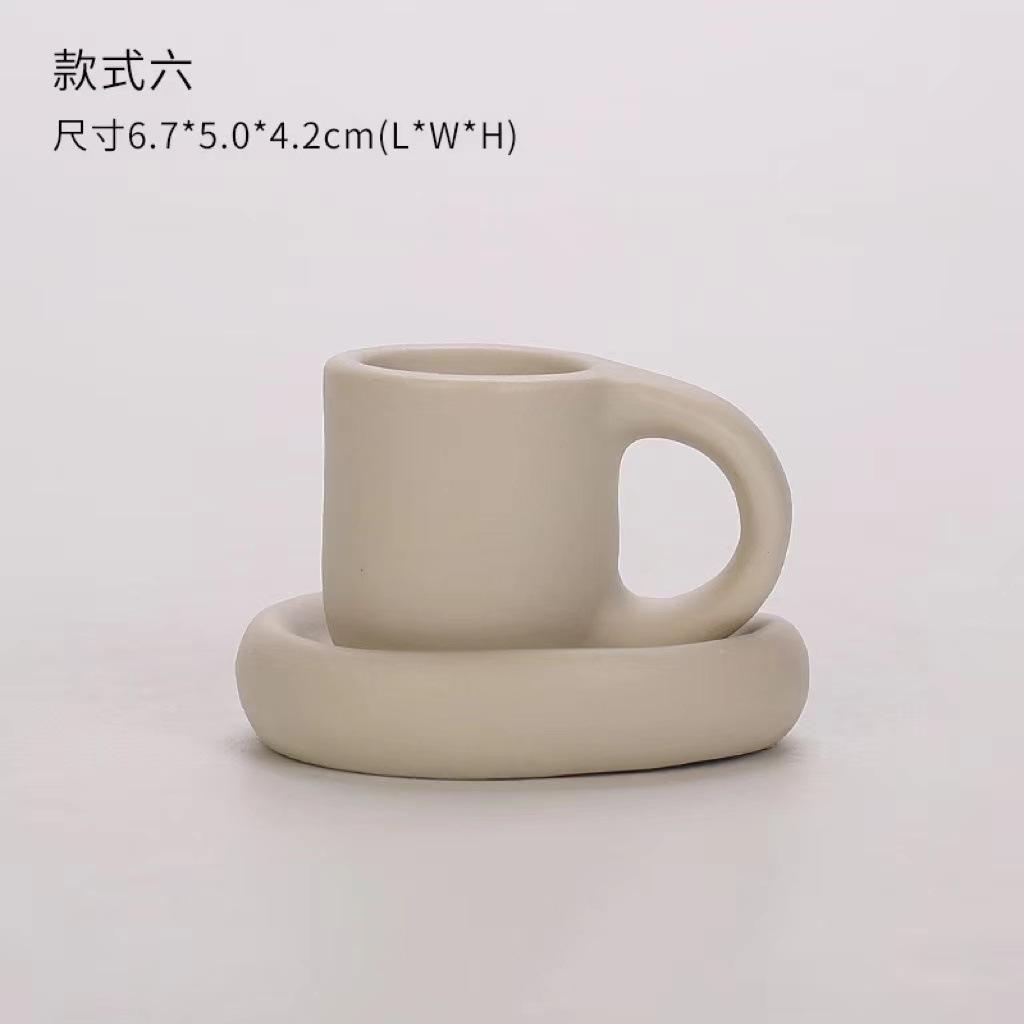 Nordischer dekorativer becherförmiger Kerzenhalter aus Keramik, Kerzenständer, Hochzeits-Mittelstück, Ornamente, Heimdekoration