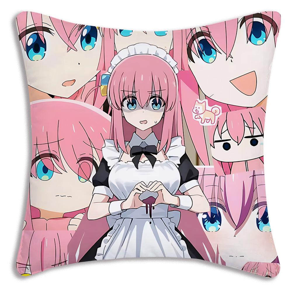 Anime B-Bocchi the Rocks Pillow Covers Cartoon Sofa Decorative Home Double-sided Printing Short Plush Cute Cushion Cover
