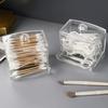 Cotton Swab Storage Box Nail Remover Cosmetic Cotton Pad Makeup Organizer Holder Dental Floss Box Dispenser With Bamboo Lid
