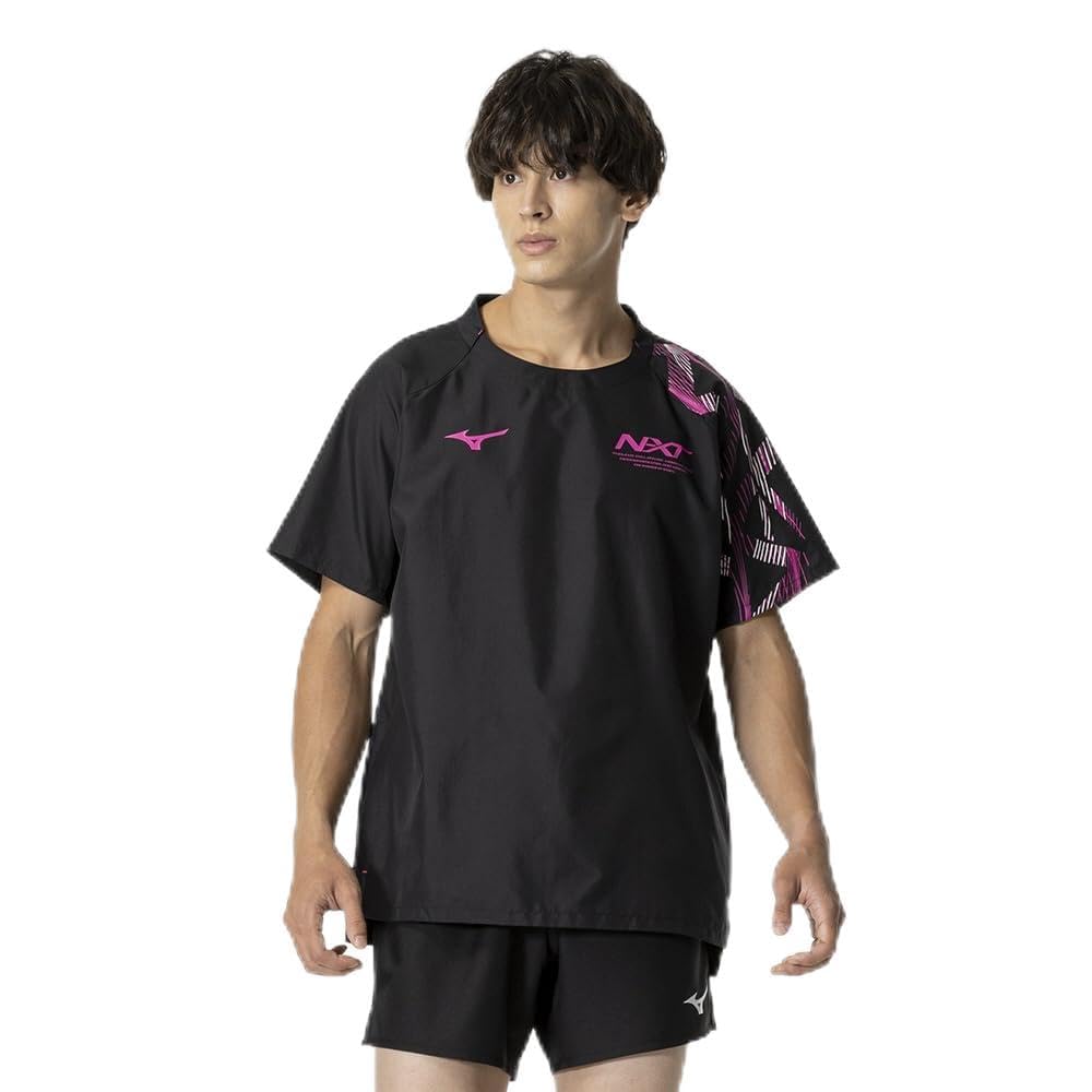 

Mizuno Volleyball Short Sleeve Breaker Club N-XT Wear, Shirt, Activities, V2MEC000, Black/Magenta
