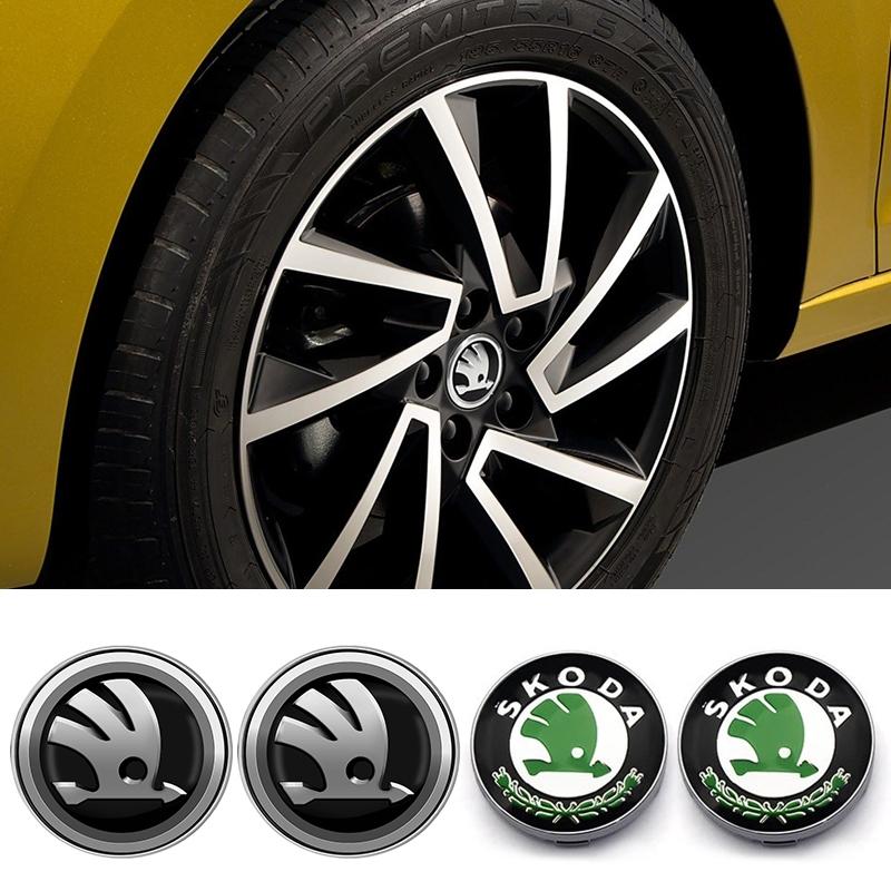 Για Skoda 4τμχ 56/60mm Κάλυμμα Κέντρου Τροχού Αυτοκινήτου Ζάντες Αυτοκινήτου Κάλυμμα Ανθεκτικό στη Σκόνη Καλύμματα Τροχών Για skoda Octavia MK2 MK1 Fabia Karoq Superb Rapid Scala