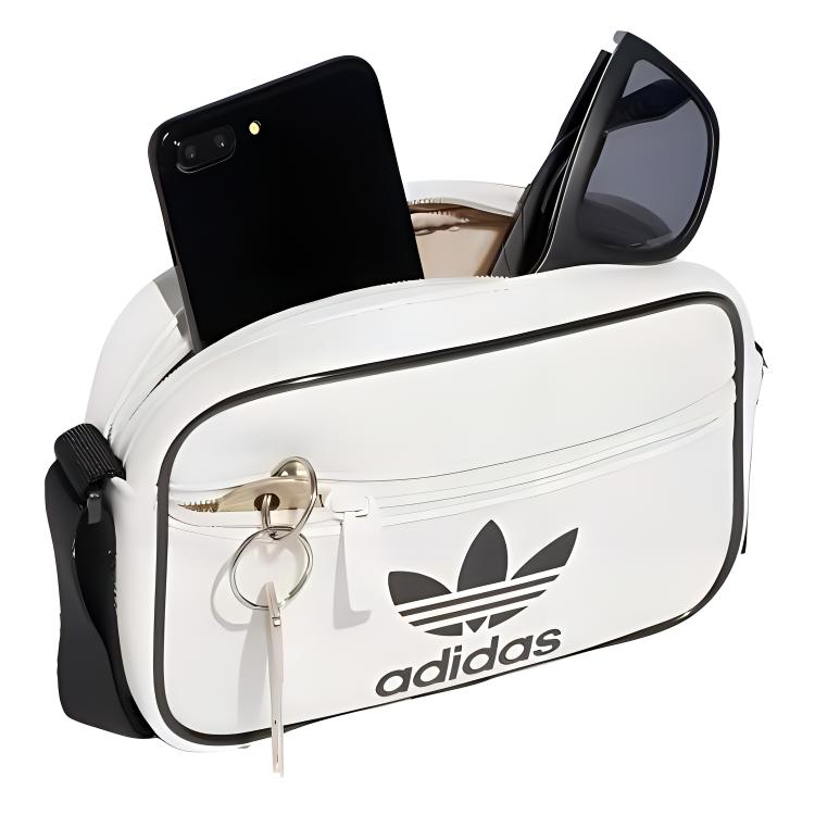 New Adidas Polyurethane Shoulder Bag Crossbody Bag Mini Unisex White & Black JI9445