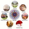 10palcový barevný mandala větrník – 3D laserem řezaná kovová umělecká dekorace, 360° otočný háček pro vnitřní/venkovní použití – Živý geometrický zahradní větrník