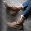 Martin Boots Men's Velvet Warm Leather High-top Tooling Shoes Medium-top Wolf Warrior Trendy Men's Boots Fashionable Desert Boots