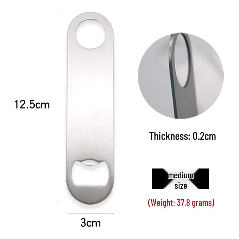 Stainless Steel Minimalist Bottle Opener Keyring - Straight Handle