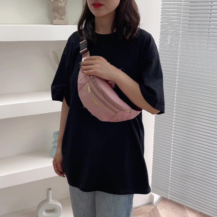 Women's Oxford Cloth Multi-compartment Crossbody Bag with Korean Style