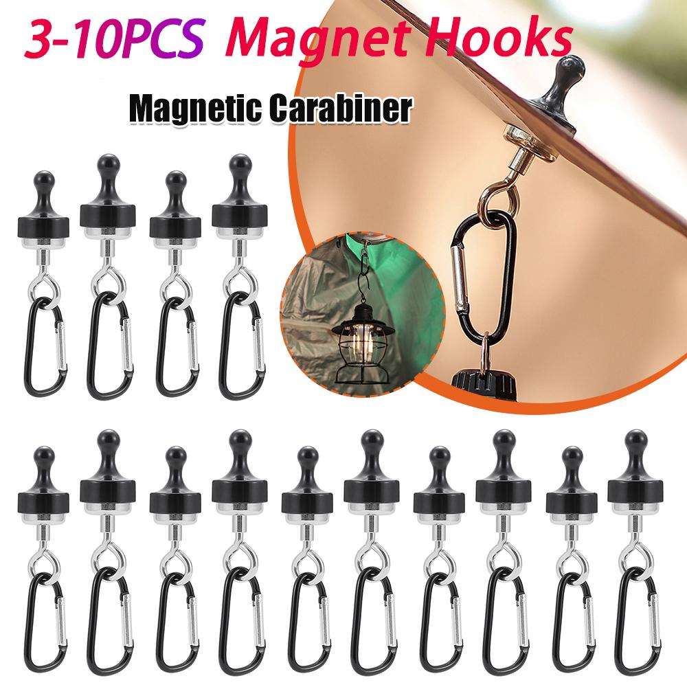 Magnetic Lanyard Clip Pulling Force Hanging Carabiners D Shape Multipurpose Magnet Hooks for Hiking Camping Climbing Picnic