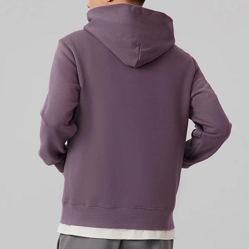 Li Ning Sports Lifestyle Series Jednobarevná mikina s kapucí a spuštěnými rameny Pánská mikina Fialová AWDSB15-4