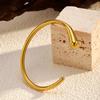 1011 Stainless Steel Cast Open Bracelet, Size and Small Head Smooth Texture Bracelet 18K Gold Titanium Steel Jewelry