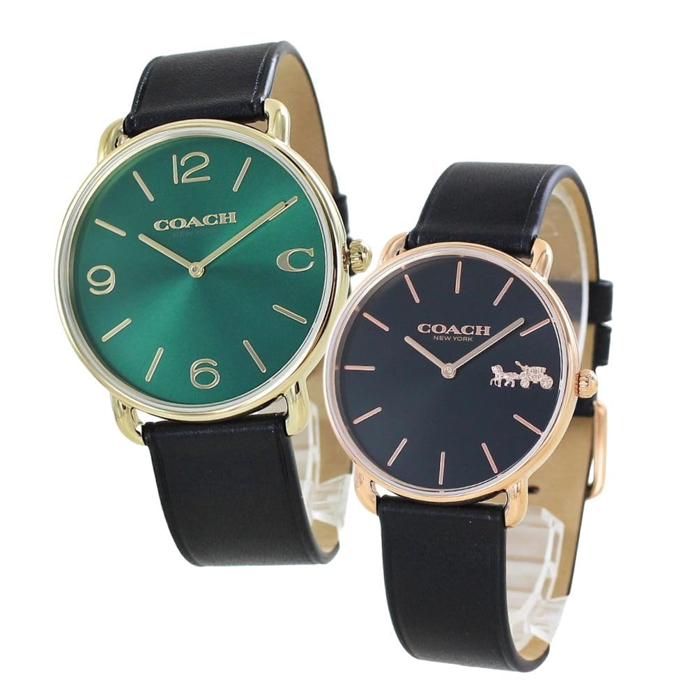 

Watch Pair Watch Storage Box Pair Watch Elliott Slim Thin Leather Strap Black 1460264814504381 [Coach] Men s Women s [Item]