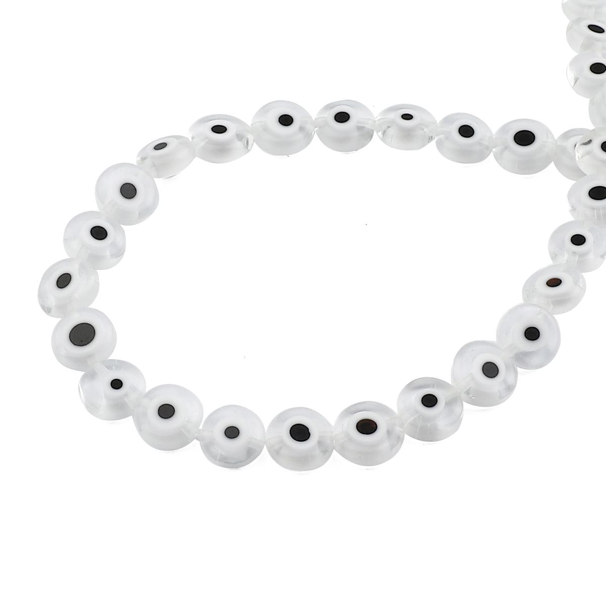 

6/8/10 мм модные сплюснутые бусины Люли от сглаза для самостоятельного изготовления ювелирных изделий 6mm 60pcs чистый