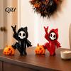Fine Texture Halloween Decor Ornament, Ghost Pumpkin Matte Figure, 3D Detailed Model Printed Decoration for Desktop Bedroom Car Display