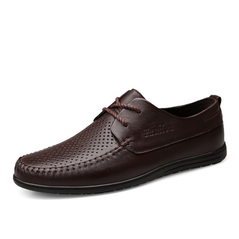 8862 Men'S And Women'S Shoes Flat-Soled Leather Shoes Spring Low-Top First-Layer Cowhide Surface Business Casual Shoes Single Shoes