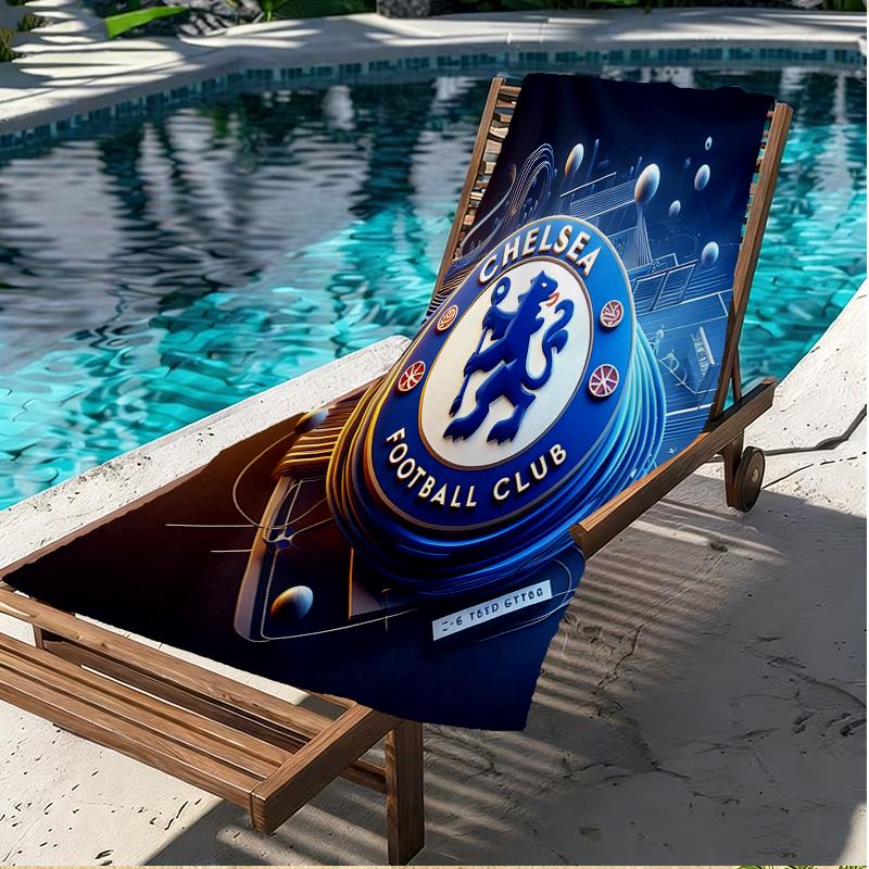 Chelsea F.C. Aufdruck Strandtuch, Vielseitiges Leichtes Saugfähiges Strandtuch für Pool, Surfen, Yoga, Badezimmer, Perfektes Geburtstags- oder Urlaubsgeschenk
