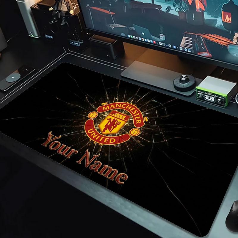Manchester United F Custom Name Large Size Mouse Pad Large Gaming Table Cushion Non-slip Laptop Tablet Big Mousepad XXL Mat Mini PC Playmat With Lock