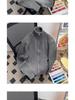 Men's Thick Knit Zipper Sweater - Solid Color, Half-High Collar, Autumn/Winter Pullover, Loose Fit Floral Thread Design