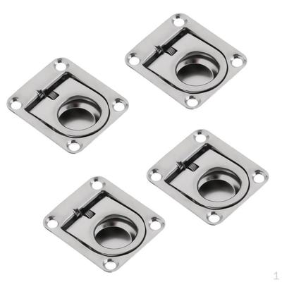 4 Pieces 42 X 36mm Durable Marine Stainless Steel Boat Deck Hatch Cabinet Drawer Lifting Handle Pull