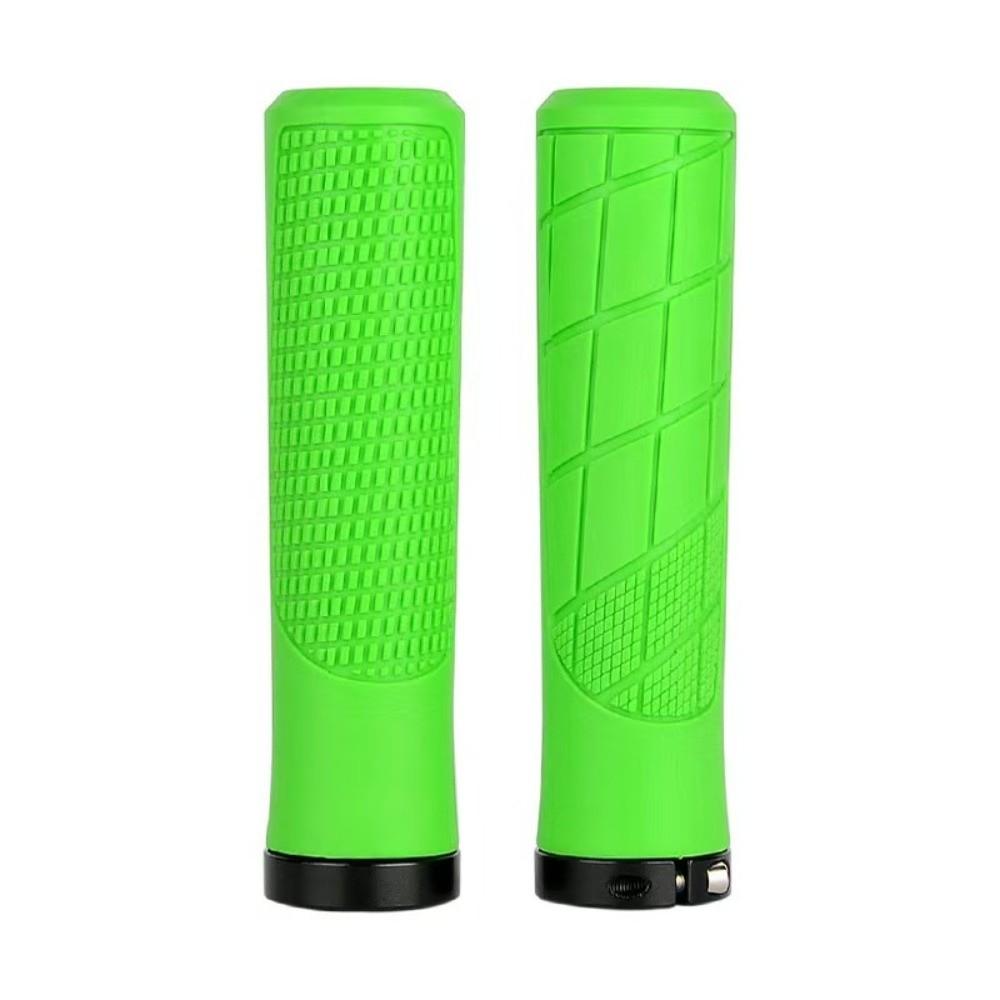 Rubber Bicycle Handlebar Grips Non Slip Shockproof MTB Handlebar Grips Ergonomic Locking Mountain Bike Grips Cycling Accessories зелёный