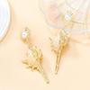 Fashionable Bohemian Conch Earrings with Sunflower Stylish Women Ear Studs Imitation Pearls Eardrop Trendy Souvenir