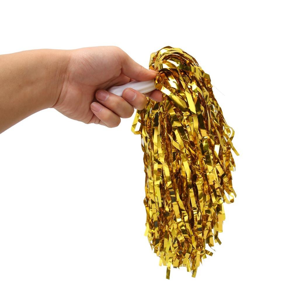 20PCS PET Cheering Hand Flowers Handle Cheerleader Pompoms Cheerleading Pom Poms For Sports Party
