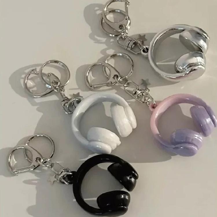 Headphone Carabiner Keychain Vibranting Color Transition Decoration for Keys Bags or Zippered Compact Travel Companions