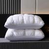 1/2-Pack 3D Bread-Shaped White Pleated Pillow – Ergonomic Neck & Spine Support, Moisture-Wicking, Ideal for Relaxing Sleep, Bedroom, 74×48cm
