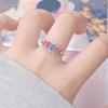 S925 Sterling Silver Natural Tourmaline Color Treasure Ring Women'S Color Gemstone Index Finger Ring Jewelry