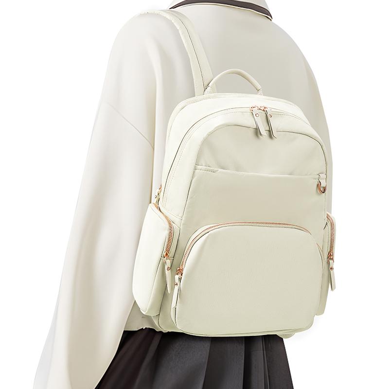 Nylon Women's Mini Backpack, Fashion College Bags Woman Anti-theft Multi Pocket Laptop Travel Backpack Korean Designer Small Bag