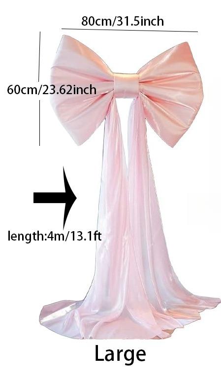 1pc Giant Pink Bow Party Decoration, Elegant Festival Event Decoration Polyester Pendant Suitable for Weddings and Celebrations