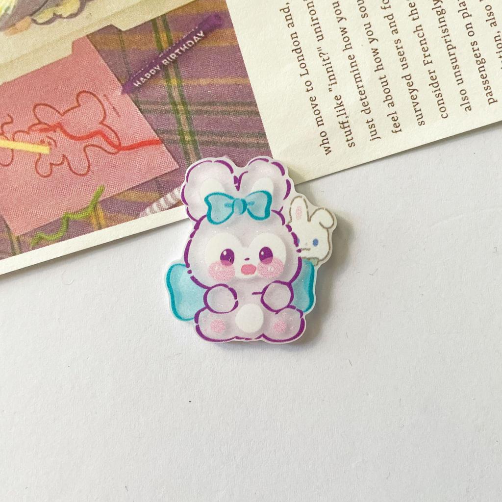 10Pcs New Acrylic Kawaii Cute Cartoon Anime Lamb Sticker Series Clip Book Diy Jewelry Children Gift Hairpin Accessories A108