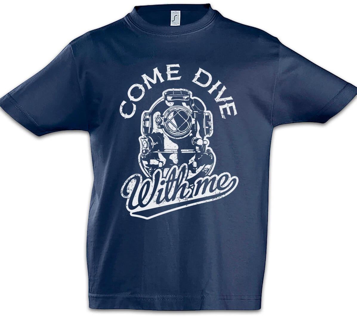 

Come Dive With Me Kids Boys kids boys T-Shirt Diving Diving Helmet Diving School 160