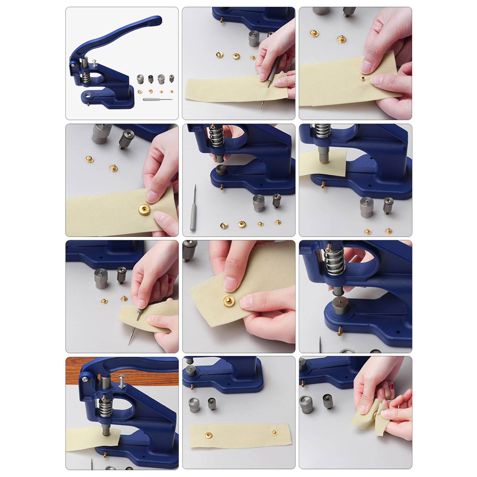 WUTA Manual Button Press Tool – 12.5mm Snap Fastener Installation Kit, Silent Operation, For Home Crafts, DIY, Sewing Projects