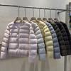 New Round Neck Puff Down Jacket Women's Short Simple Casual Warm White Duck Down Ribs Jacket