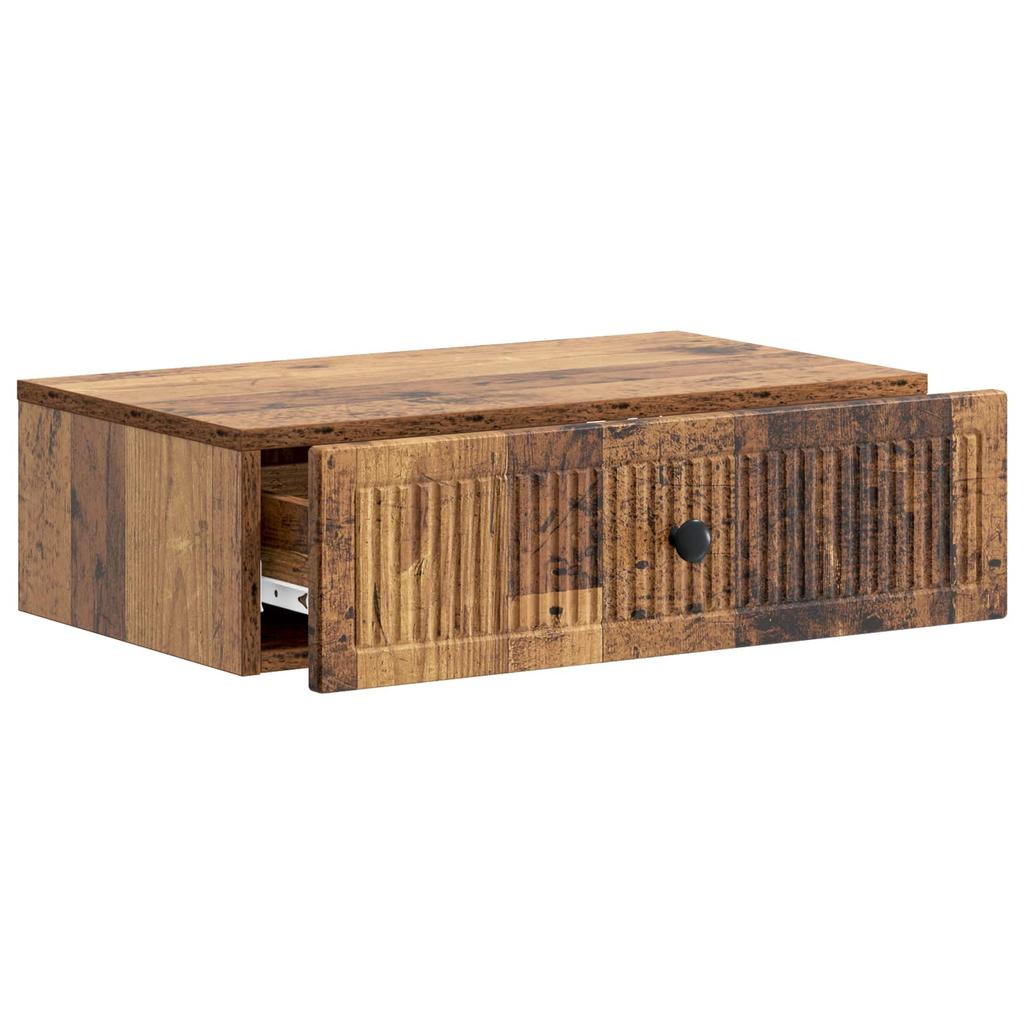 Wall Mounted Side Table Reclaimed Wood Look 59 x 34.5 x 17 cm