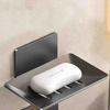 Carbon Steel Punch-Free Wall-Mounted Bathroom Storage Soap Dish, Hole-Free Adhesive Kitchen Storage Soap Holder Rack